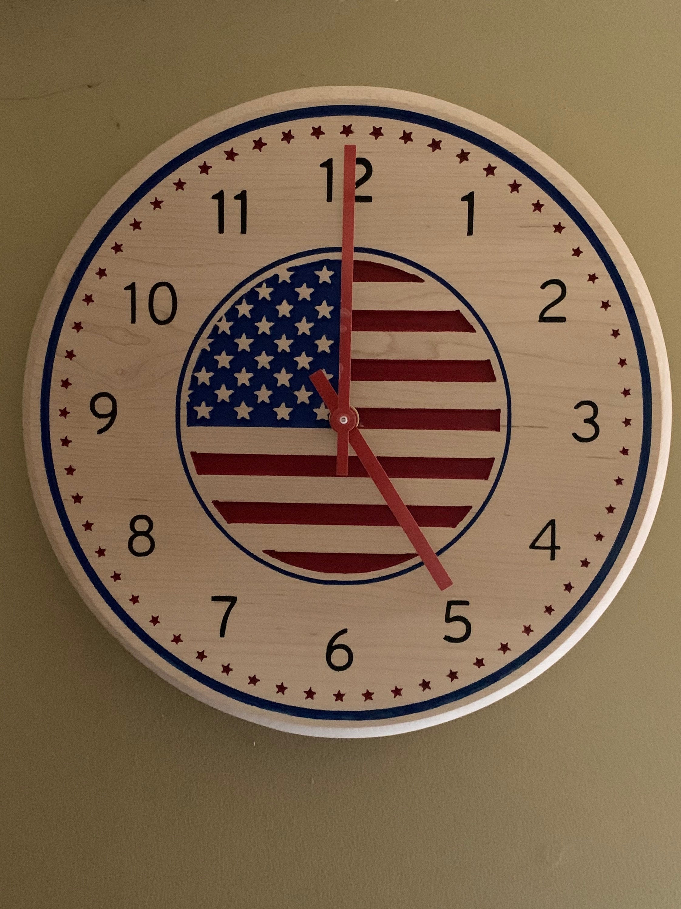 12 inch USA Flag Clock Etsy