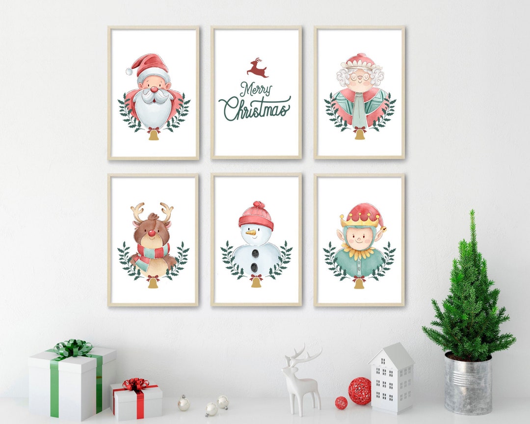 Set of 6 Christmas Print Christmas Nursery Christmas - Etsy