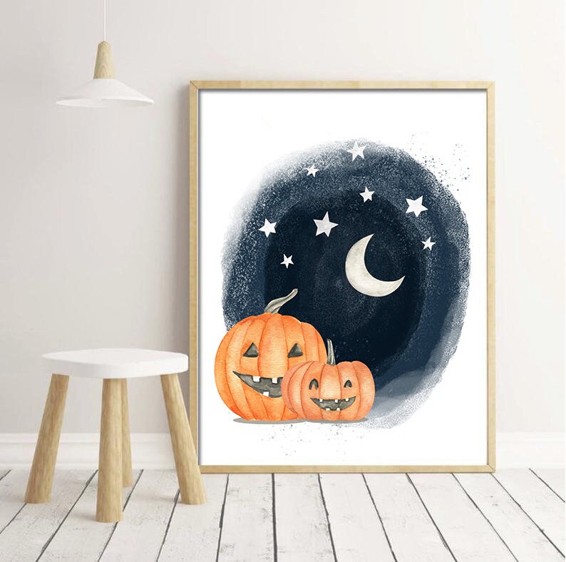 Nursery Decor Halloween Decor Baby Halloween Prints Etsy