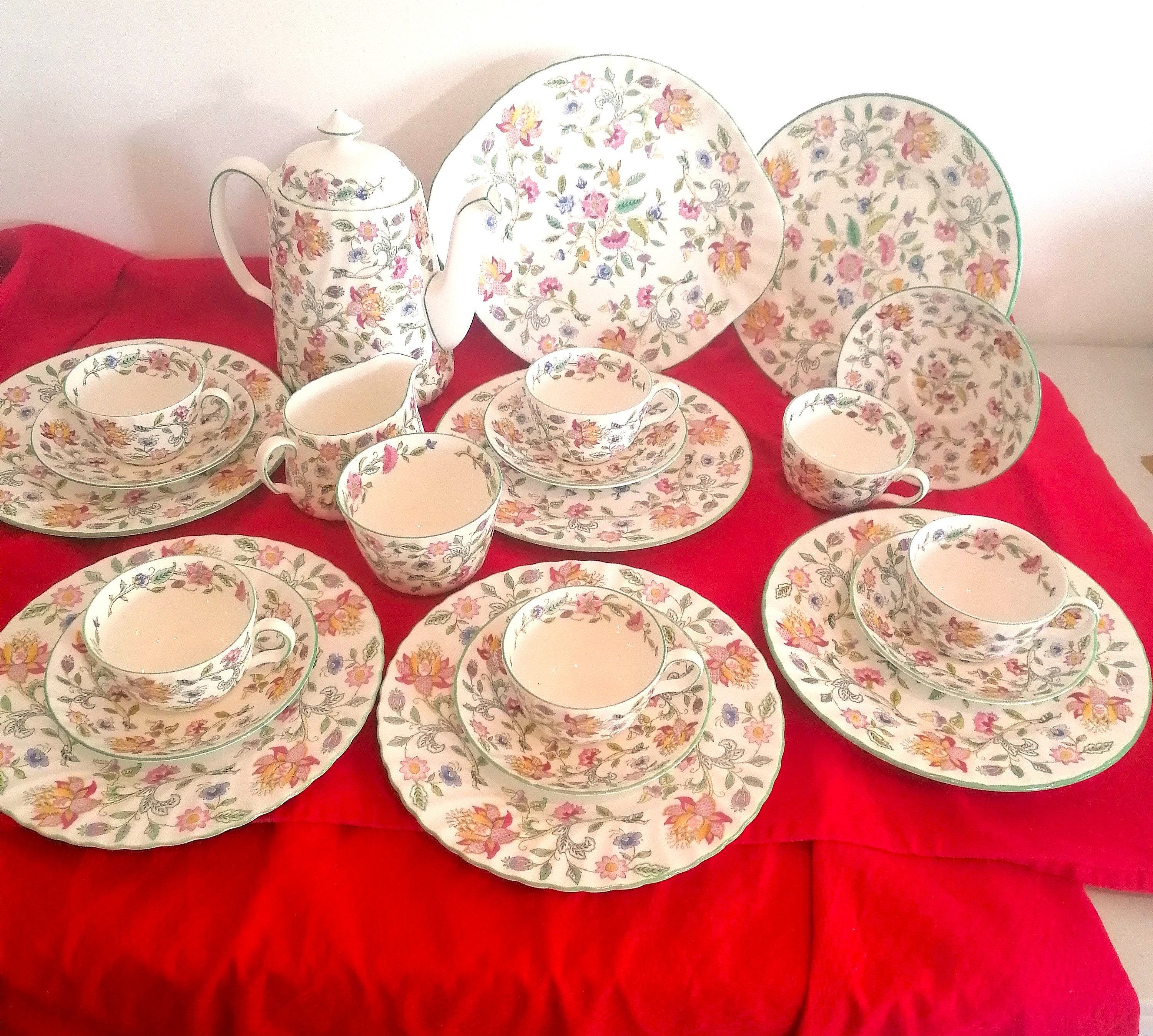 Minton Haddon Hall Coffee Set: Floral English China