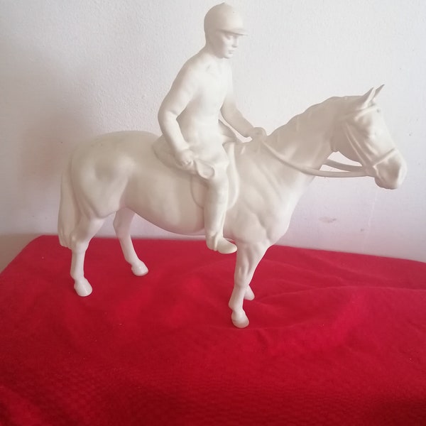 Rare Matt White Beswick Horse & Rider Model 1501 Free USA delivery