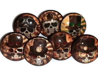 Steampunk Skull Knob Sets, Kitchen Cabinet Knob, Dresser Drawer Knob Pull, Furniture Hardware, Unique Desk Knob and Pull, Steampunk, Gift