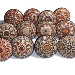 Mandala Knob & Pull Set in Shabby Chic Style - Customizable for Kitchen Cabinet, Hutch Buffet, Dresser Drawer, Great Gift for Any Home Decor