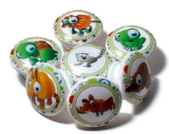 Nursey Knob Set, Baby Gift, Child Gift, Drawer, Dresser, Armoire, Knob, Knob and Pull Kids Room, Safari Animal Knob, Decorative Desk Knob