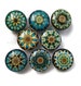 Turquoise Mandala Knobs / Set of 2 or More / Drawer Pull / Cabinet Knob / Office Desk Knob / Furniture Pull / Kitchen Knob / 1.5' Wood Knob 