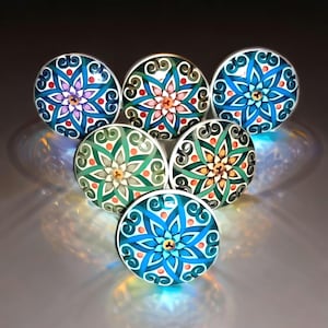 Shabby Chic Mandala Drawer Knob Sets: Custom Kitchen Cabinet and Furniture Hardware