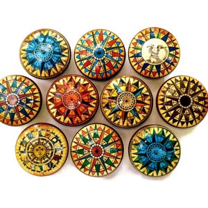 Vintage Compass Drawer Knobs, Coastal Cabinet Hardware, Beach House Decor, Customizable Sets