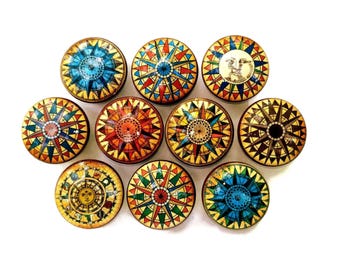 Vintage Compass Drawer Knobs, Coastal Cabinet Hardware, Beach House Decor, Customizable Sets