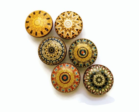 boho knobs for dresser Handmade Mandala Kitchen Cabinet Knobs, Colorful Drawer Pulls, Customizable Sets replacement dresser drawer pulls