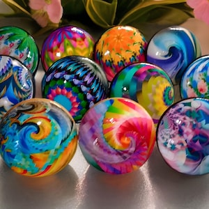 Vibrant Marble Knobs and Pulls, Handmade Drawer or Cabinet Knob with Customizable Sets