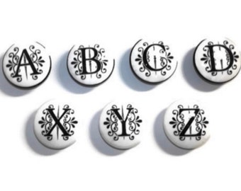 Monogram Alphabet Cabinet Knob - Personalized Knob & Pull for Linen Cabinet, Dresser Drawer, Wardrobe, and Desk, Perfect Wedding Gift