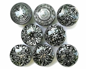 Steampunk Mandala Knob and Pull Set: Unique Furniture Hardware for Drawers & Cabinetry