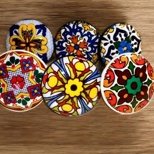 Customizable Azulejos Majolica Kitchen Cabinet Knob Sets - Talavera Art Drawer Pulls for Stylish Decor