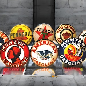 Vintage Gas Station Drawer Knobs, Customizable Cabinet Pull, Man Cave Decor Hardware