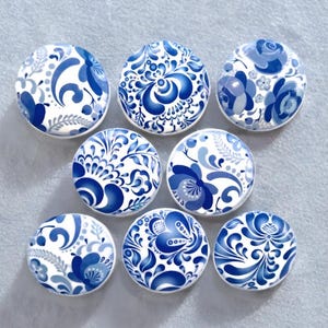 Vintage Gzhel Cabinet Knob Sets: Customizable Drawer Pulls, Uniquely Handmade Furniture Hardware