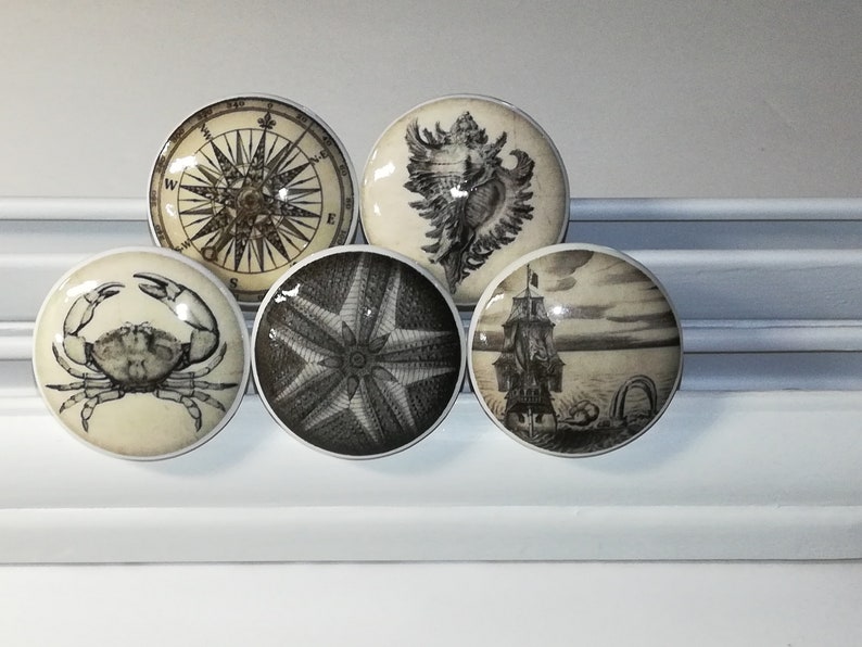 Vintage Nautical Knob Sets Beach Knob Kitchen Knob Etsy
