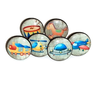 Vintage Toy Knob Set: Whimsical Nursery Drawer Pull, Customizable Knob