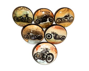 Steampunk Motorcycle Knobs: Vintage Design Drawer Pull, Customizable Sets,  Man Cave Decor