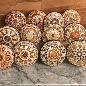 Exquisite Lil Country Mandala Knob & Pull Set - Customizable Kitchen Cabinet Hardware, Shabby Chic Design Door Handle, Handmade Artisan Gift