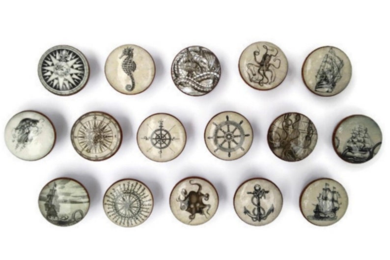 Vintage Nautical Knob Sets Beach Knob Kitchen Knob Etsy