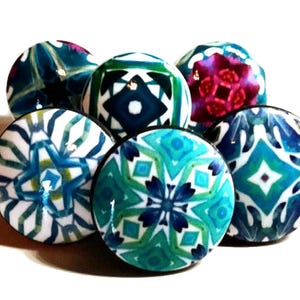 Mosaic Knob & Pull Set for Kitchen Cabinets - Buffet Hutch, Custom Design Knobs for Office Accent, Armoire, Dresser Drawers, Home Decor Gift