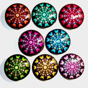 Fractal Kaleidoscope Knob Sets, Customizable Cabinet & Furniture Hardware, Unique Door Handles