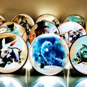 Alice in Wonderland Drawer Knob Sets, Whimsical BiFold Door Handle, Customizable Nursery Decor