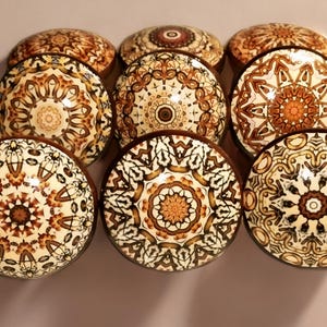 Lil Country Mandala Knob and Pull, Artisan Cabinet Hardware, Shabby Chic Door Handle, Handmade Customizable Sets