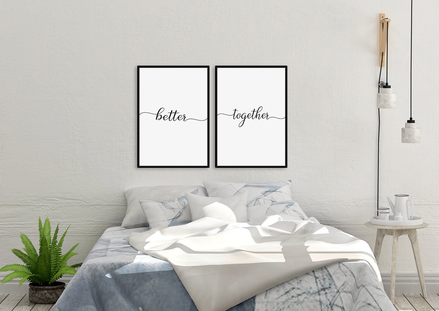 Better Together Bedroom Wall Art Set Set of 2 Framed Art - Etsy