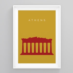 Italy Travel Print, Parthenon Athens, City Landmarks, Athens Vintage Travel Posters, Landmark Poster, Destination Print, City Art
