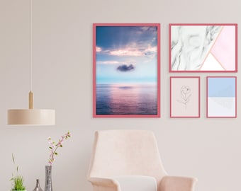 A2 / A3 / A4 / A5 Coral Pink Picture Frames, Pink Poster Frame, Pink Photo Frames, Handmade in the UK