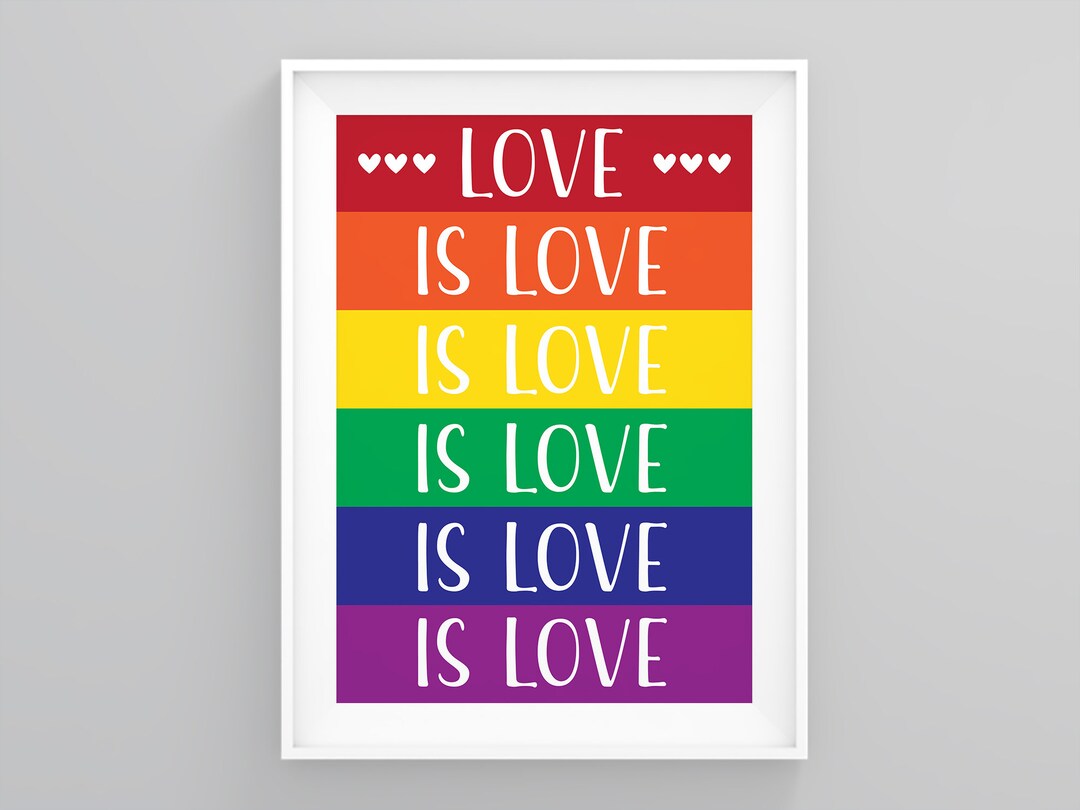 Love is Love, Wall Art Decor, Love Quote Prints, Love Script, Home