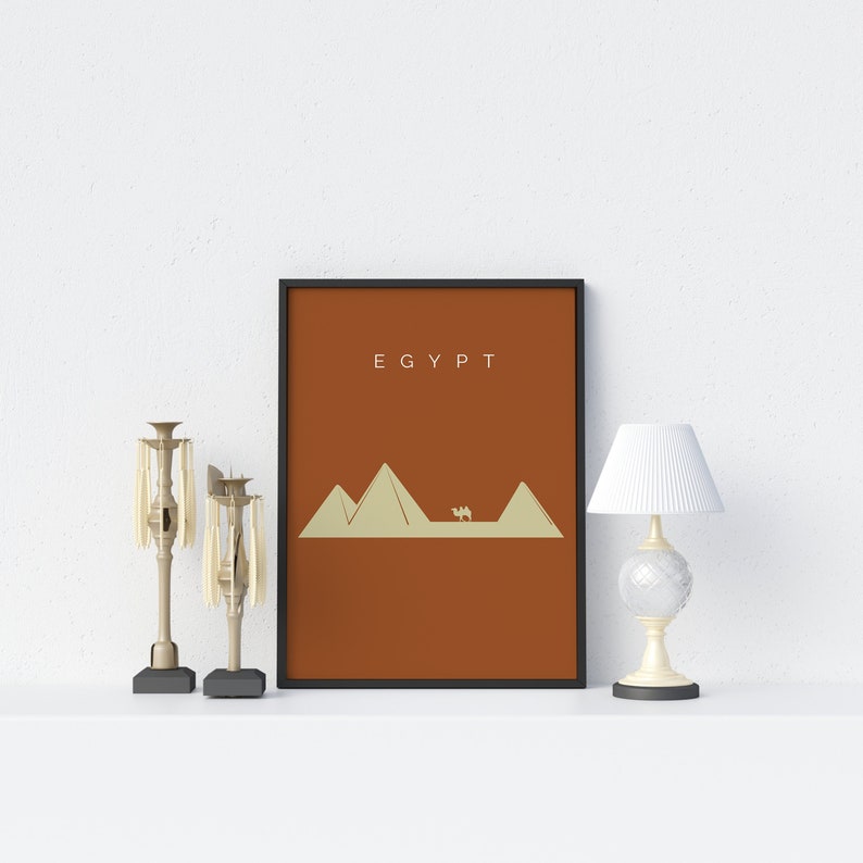 Egypt Art Deco Travel Posters Pyramids of Giza Travel ...