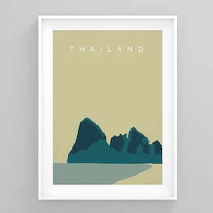 Thailand Land Mark Print, Koh Phi Phi Island Travel Wall Art, Thailand Minimalistic Travel Poster, Travel Print, Wall Art, Travel Wall Decor