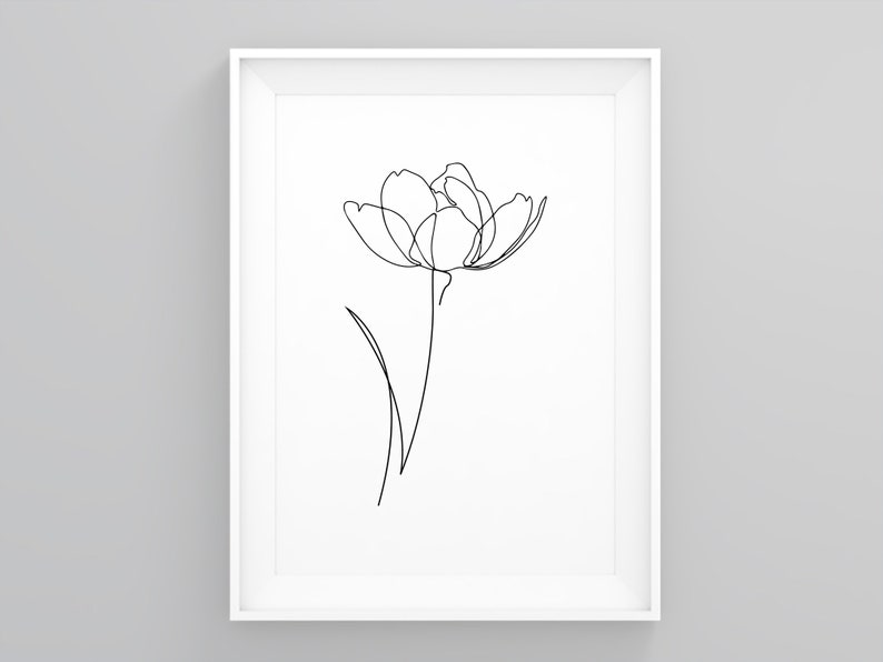 Daffodil Line Drawing Print Modern Print Art Modern Home - Etsy
