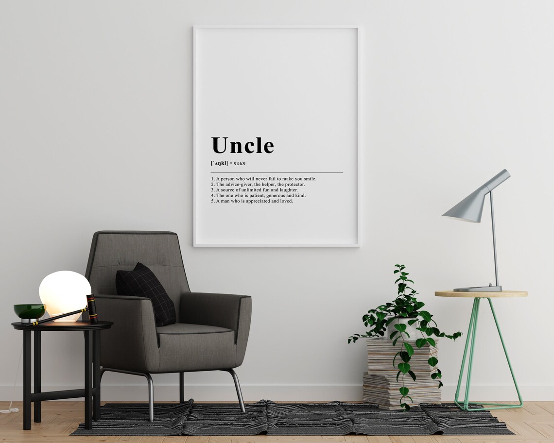 Uncle Funny Dictionary Definition Quote Wall Art Definition Etsy UK