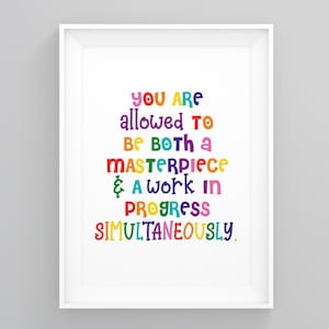 Un chef-d&#39;oeuvre et un travail en cours, le pouvoir des femmes, cadeau féministe, impression d&#39;art féministe, art militantisme, cadeau pour une nouvelle maison, impression minimaliste, affiche