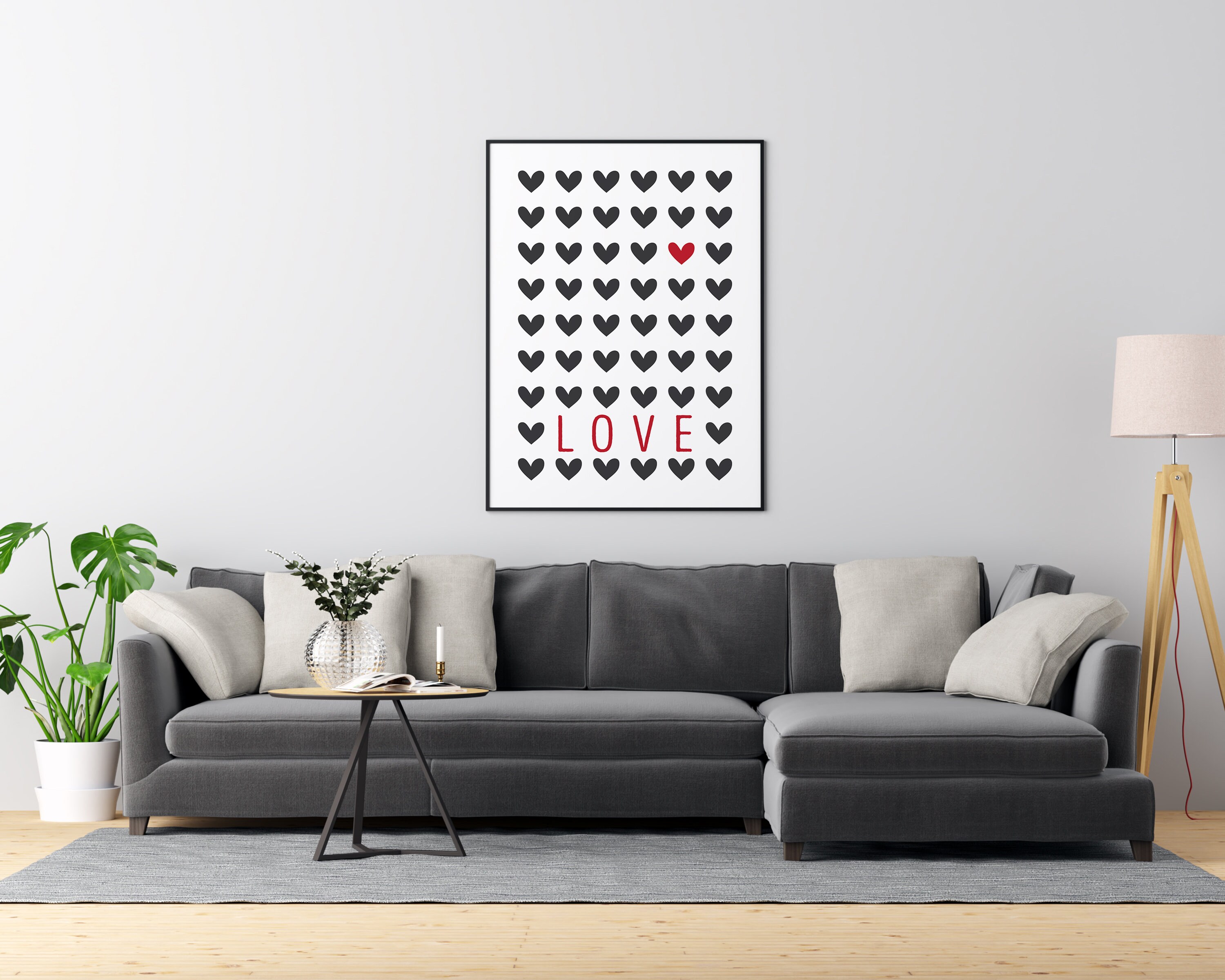Love Hearts Love Wall Art Love Art Print Abstract Wall Etsy UK