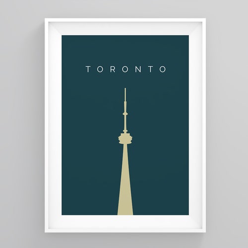 Toronto Travel Wall Art Cn Tower Art Deco Travel Posters Etsy