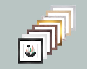 Square Picture Frames With White Mounts, Black, Gold, Rustic, Oak, White, 4x4,5x5,6x6,7x7,8x8,9x9,10x10,11x11,12x12,13x13 14x14 15x15 16x16