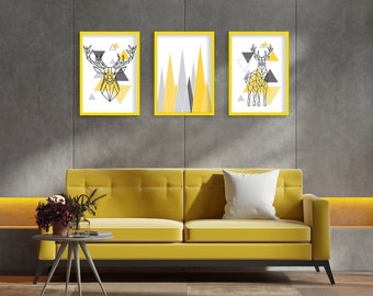 Yellow A2 / A3 / A4 / A5 Picture Frames, Bright Yellow Poster Frames, Handmade in the UK, Yellow Photo Frames with mounts