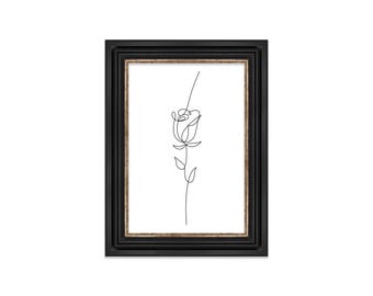 Vintage Black and Gold Picture Frame, Wall Hanging, Antique Black Photo Frame, Art Deco A3 Frame With A2 Mount A2 A3 A4 A5 Kickstand Posters