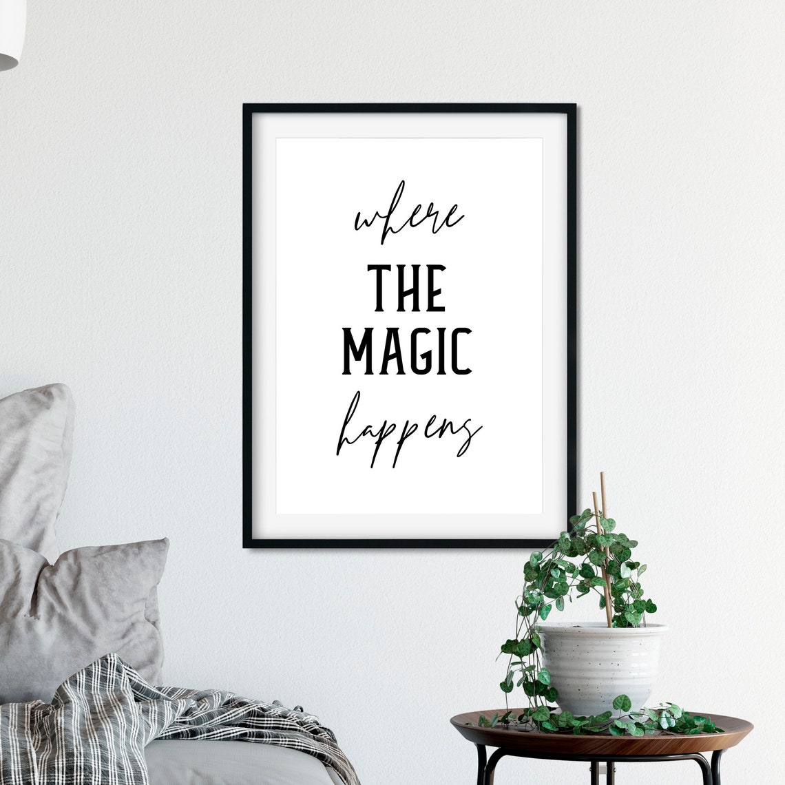 Where the Magic Happens Prints for Bedroom Bedroom Text Etsy