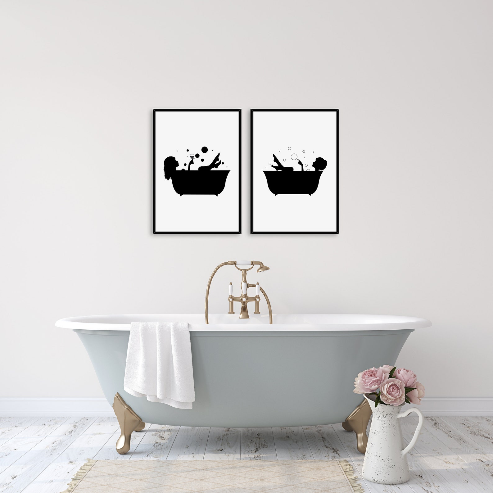 Bath Tub Bath Tub Framed Toilet Print Bathroom Art Prints - Etsy