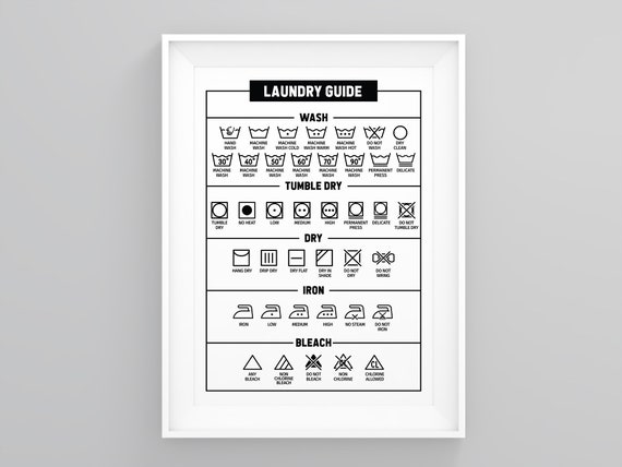 Laundry Guide Washing Room Sign Framed Wall Print Laundry - Etsy