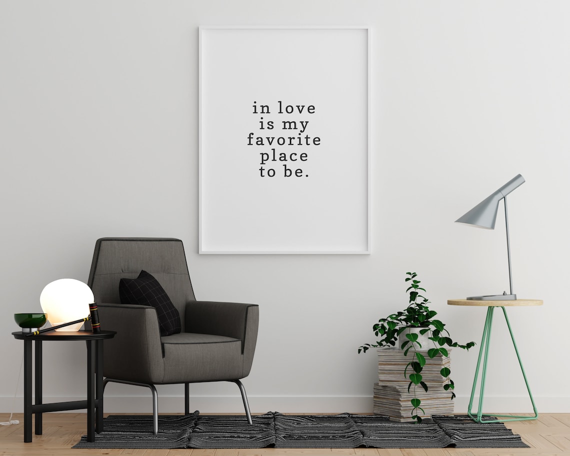 In Love is My Favorite Place to Be. I Love You Poster New Etsy