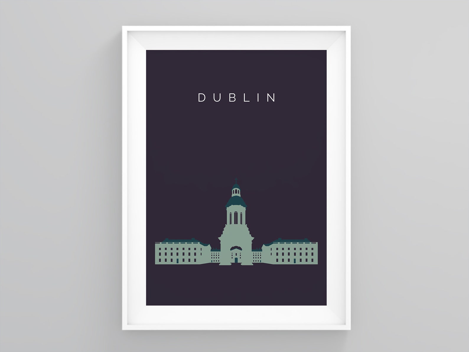 Dublin Retro Travel Posters Trinity College City Prints Etsy