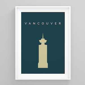 Vancouver Land Mark Print, Bc Tower Travel Poster, Vancouver Vintage Travel Posters, Minimalistic Travel Poster, Travel Destination Prints