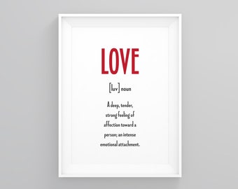 Love  Noun, Motivation Print, Love Sign, Minimalist Print, Love Script, Motivation Poster, Modern Art, Love Wall Art, Minimalist Framed