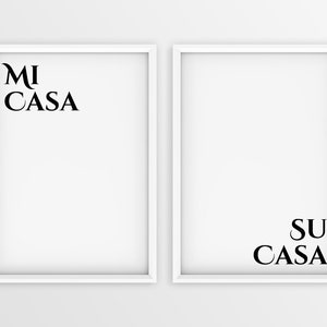 Mi Casa | Su Casa, Set of 2 Prints, Set of 2 Wall Art, Wall Art Print, Modern Wall Art, New Home Decor, Wall Art Decor, Minimalist Wall Art